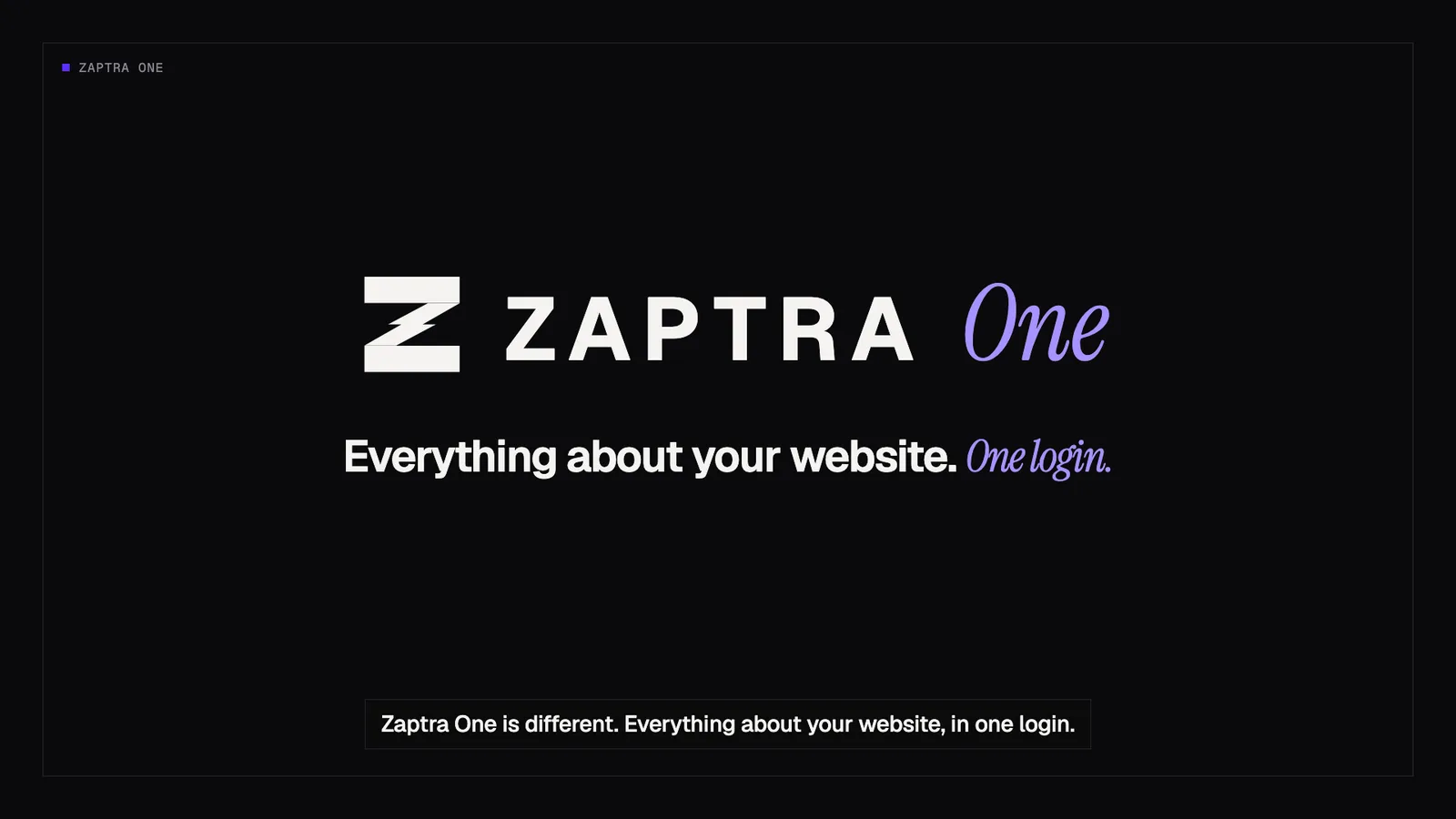 Zaptra One title card